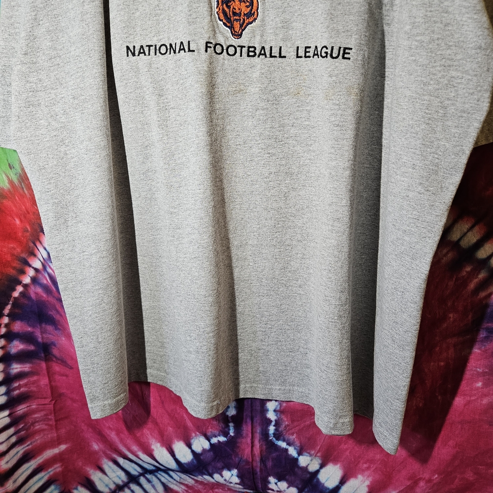 Vtg Logo Athletic Gray Chicago Bears Graphic Tee With Embroidered Logo - Picture 6 of 6